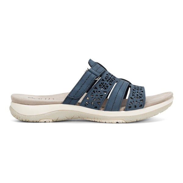 earth shoes Sinci Square Toe Slip-on Casual Sandals Dark Blue