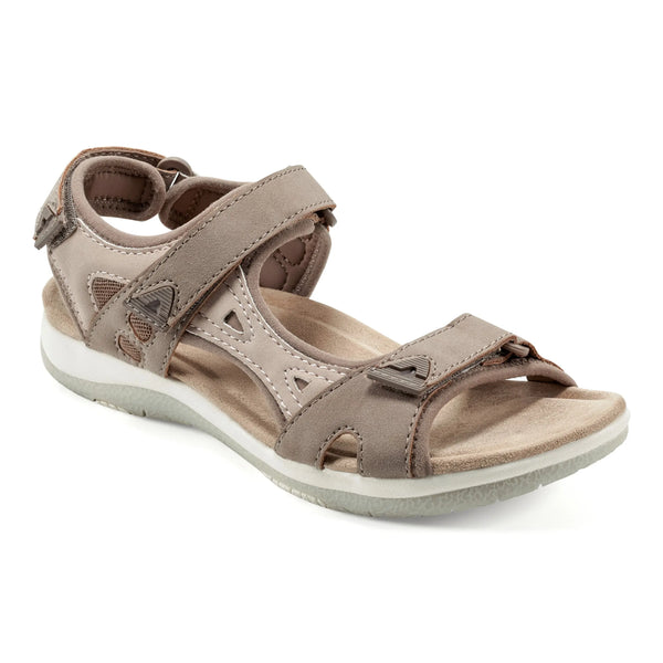 Earth Shoes Skylar Round Toe Lightweight Casual Flat Sandals Light Brown/Pink
