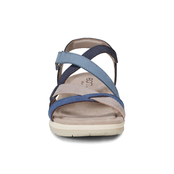 Earth Shoes Sterling Casual Strappy Round Toe Flat Sandals Blue Multi