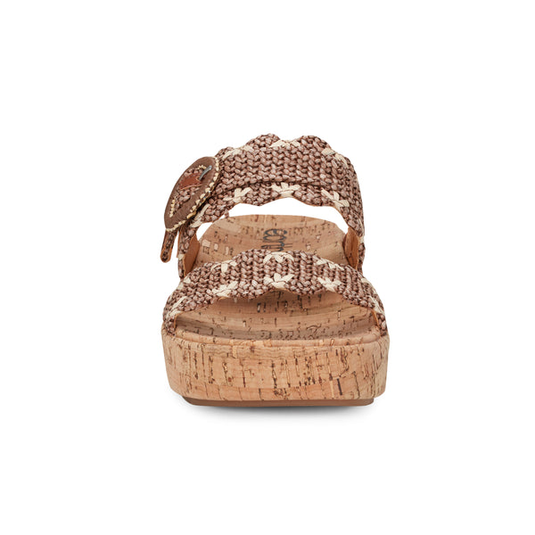 Earth Shoes Subtle Slip-on Casual Platform Wedge Sandals Brown