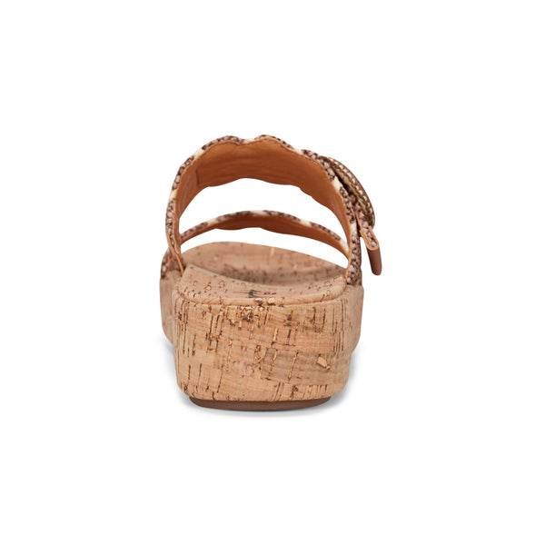 Earth Shoes Subtle Slip-on Casual Platform Wedge Sandals Brown