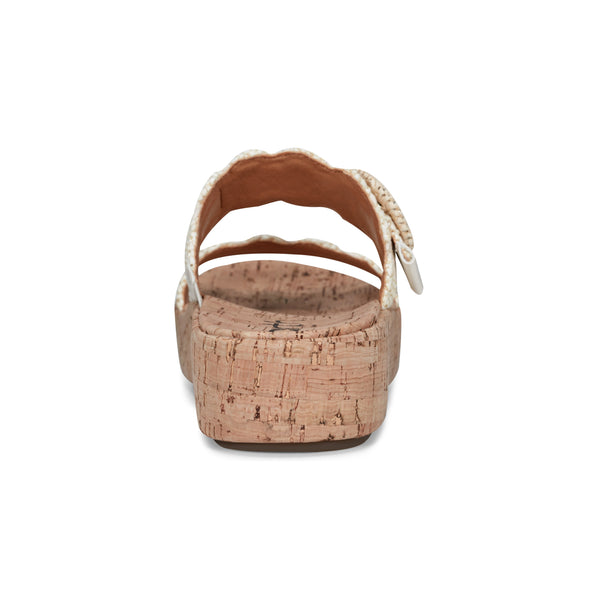 Earth Shoes Subtle Slip-on Casual Platform Wedge Sandals Ivory