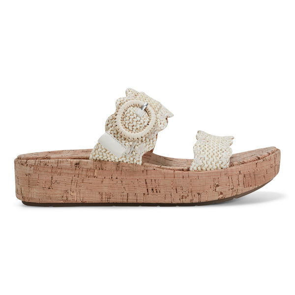 earth shoes Subtle Slip-on Casual Platform Wedge Sandals Ivory