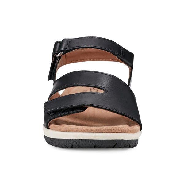 Earth Shoes Sureal Casual Strappy Round Toe Flat Sandals Black