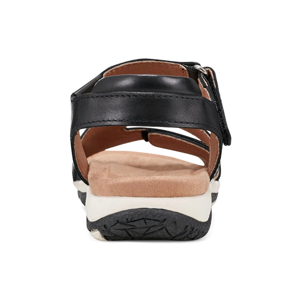 Earth Shoes Sureal Casual Strappy Round Toe Flat Sandals Black