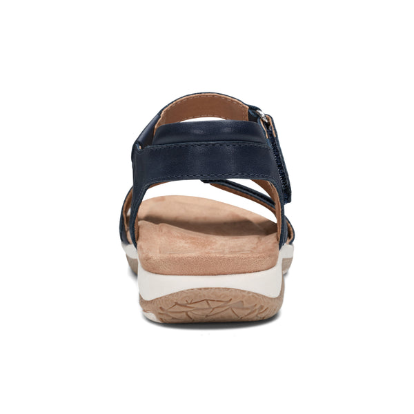 Earth Shoes Sureal Casual Strappy Round Toe Flat Sandals Dark Blue