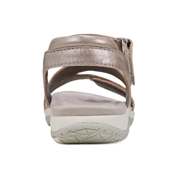 Earth Shoes Sureal Casual Strappy Round Toe Flat Sandals Pewter