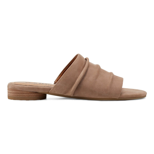 earth shoes Talma Ruched Flat Slip-On Sandals Taupe