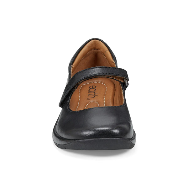 Earth Shoes Tose Lug Sole Square Toe Casual Ballet Flats Black