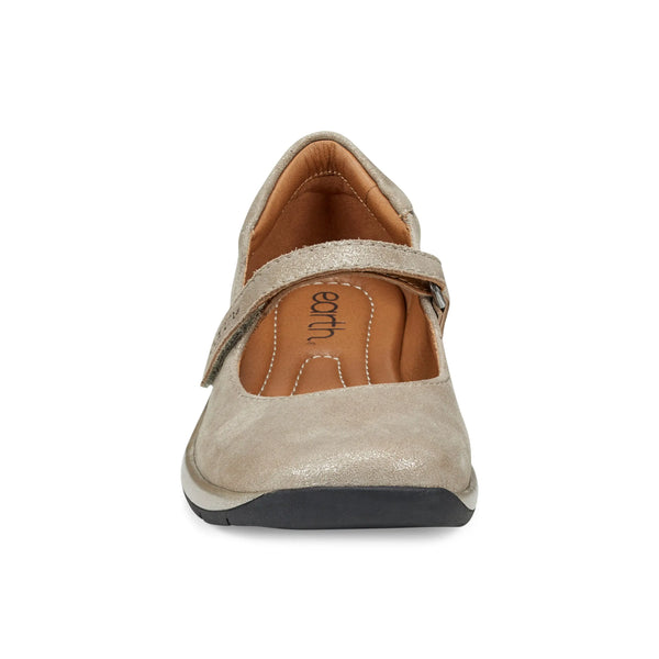 Earth Shoes Tose Lug Sole Square Toe Casual Ballet Flats Gold