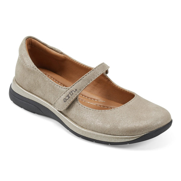 Earth Shoes Tose Lug Sole Square Toe Casual Ballet Flats Gold