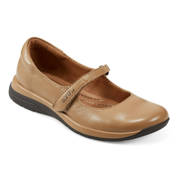 Earth Shoes Tose Lug Sole Square Toe Casual Ballet Flats Medium Natural