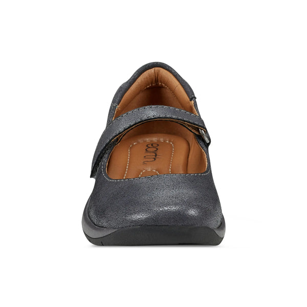 Earth Shoes Tose Lug Sole Square Toe Casual Ballet Flats Pewter