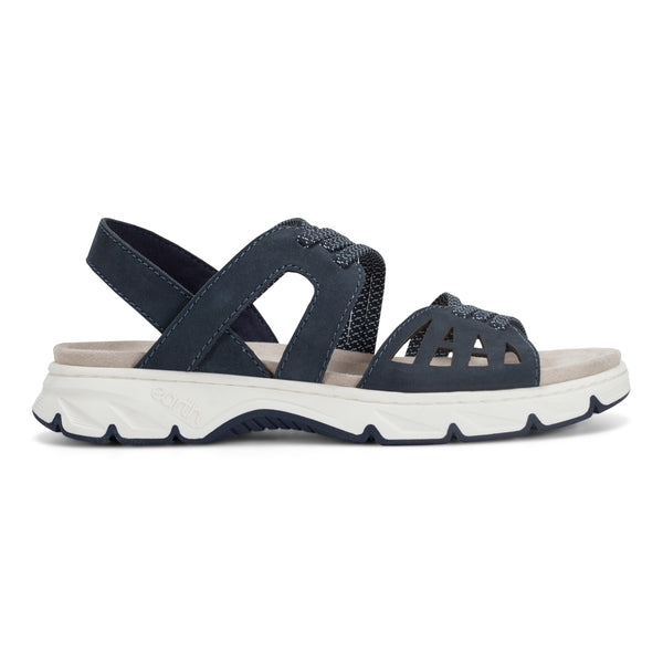 earth shoes Vernon Strappy Slingback Casual Flat Sandals Dark Blue
