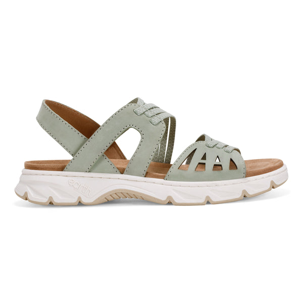 earth shoes Vernon Strappy Slingback Casual Flat Sandals Light Green