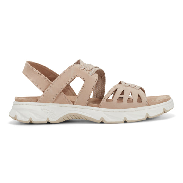 earth shoes Vernon Strappy Slingback Casual Flat Sandals Light Natural