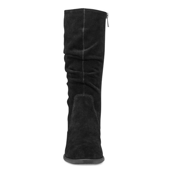 Earth Shoes Vine Block Heel Almond Toe Casual Boots Black