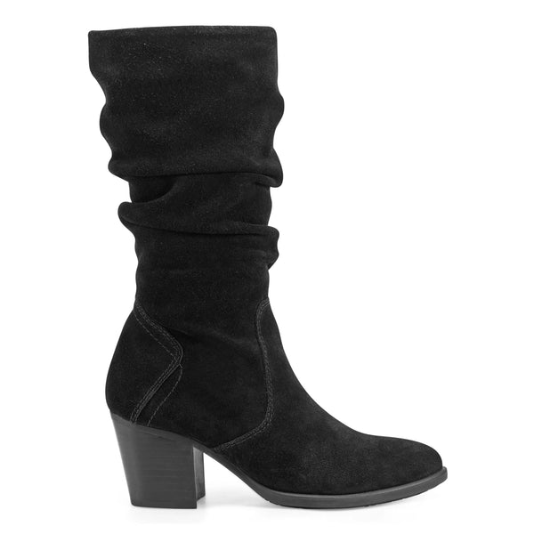 earth shoes Vine Block Heel Almond Toe Casual Boots Black