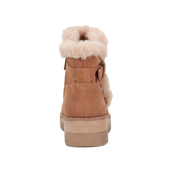 Earth Shoes Yara Waterproof Lug Sole Casual Ankle Booties Medium Natural