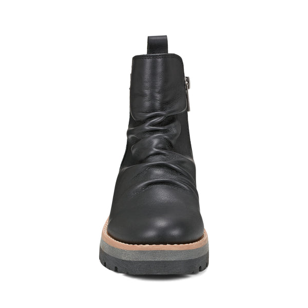 Earth Shoes Yonder Waterproof Ruched Lug Sole Casual Booties Black