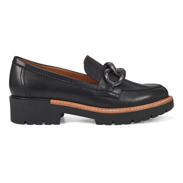 earth shoes Zalor Round Toe Lug Sole Casual Slip-on Loafers Black