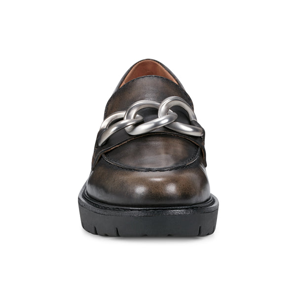 Earth Shoes Zalor Round Toe Lug Sole Casual Slip-on Loafers Dark Brown