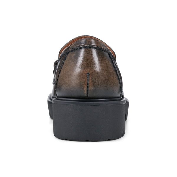 Earth Shoes Zalor Round Toe Lug Sole Casual Slip-on Loafers Dark Brown