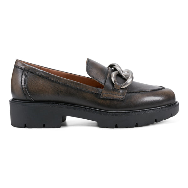 earth shoes Zalor Round Toe Lug Sole Casual Slip-on Loafers Dark Brown