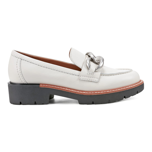 earth shoes Zalor Round Toe Lug Sole Casual Slip-on Loafers Ivory
