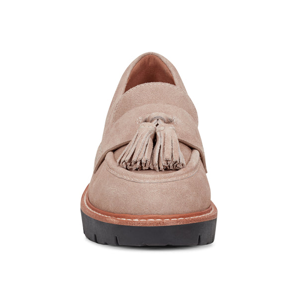 Earth Shoes Zimm Round Toe Lug Sole Casual Slip-on Loafers Light Natural