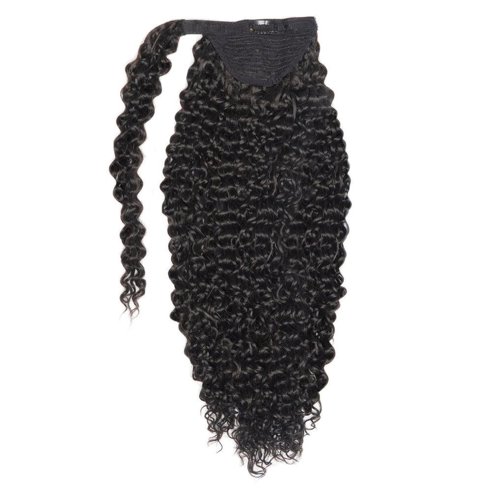easilocks 20" Kinky Curly Clip-In Ponytail Mocha Balayage
