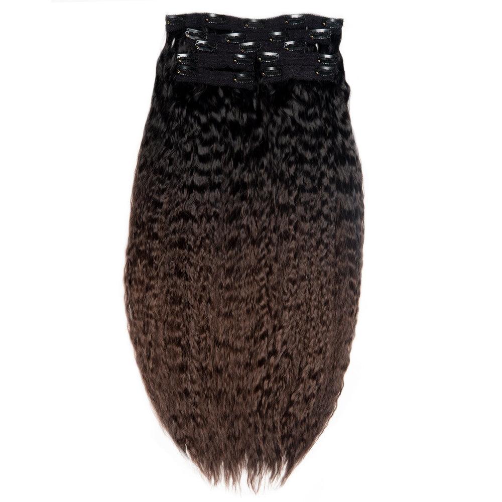 easilocks 20" Natural Textured Clip In Extensions Dark Chocolate