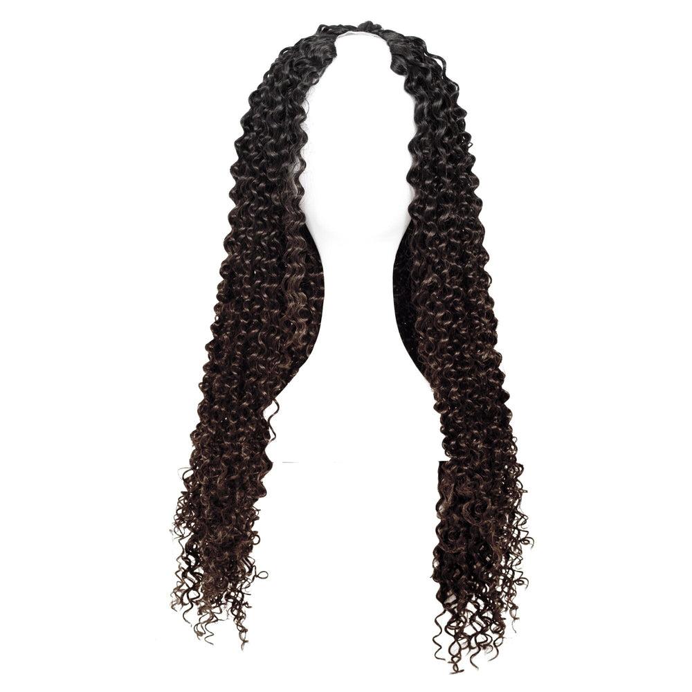 easilocks 24" Kinky Curly U Part Wig Dark Brown Ombre