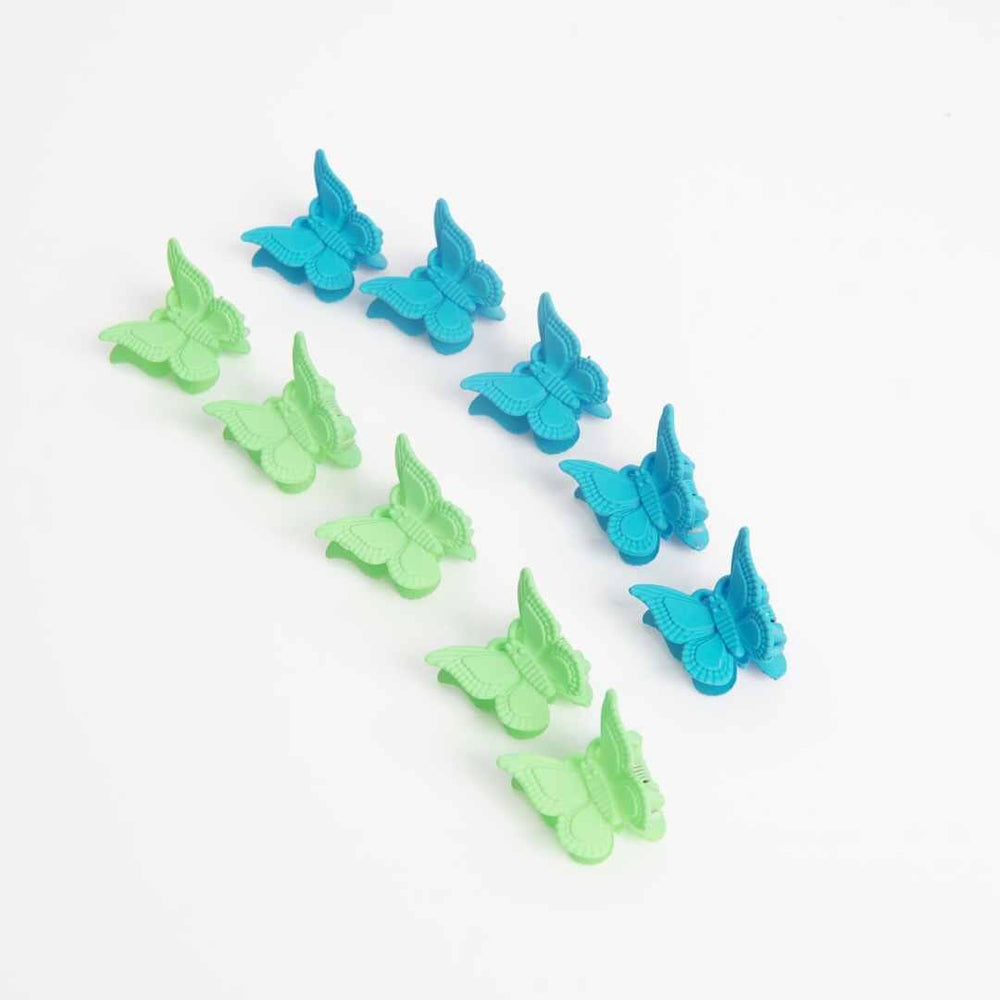 Easilocks Butterfly Clips Blue & Green Cluster X10 Default Title