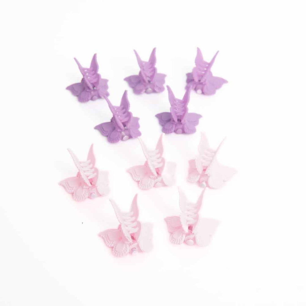 Easilocks Butterfly Clips Pink & Purple Cluster X 10 Default Title