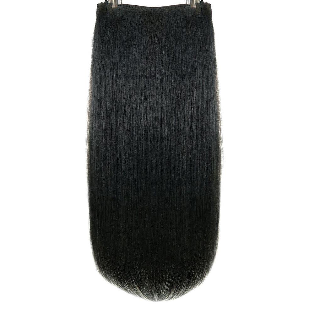 Easilocks Clip In 20" Weft Human Hair Extensions Darkest Brown/Dark Chocolate