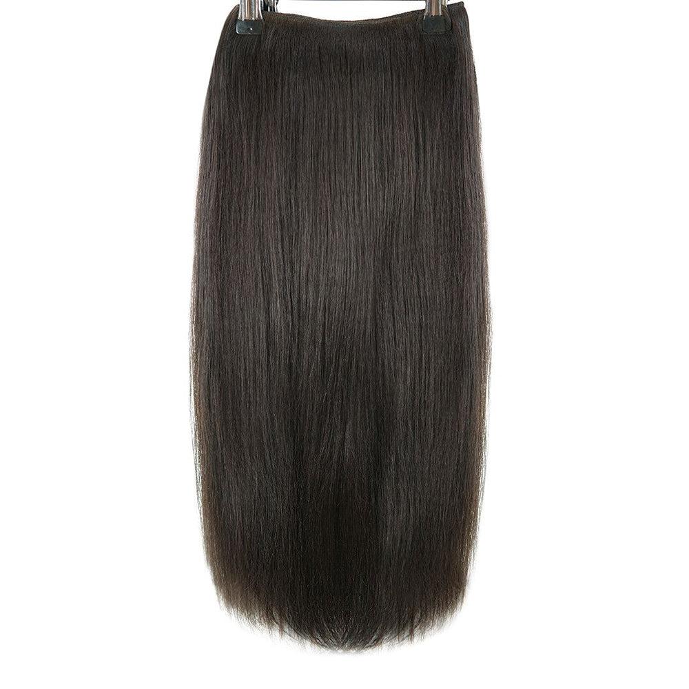 Easilocks Clip In 20" Weft Human Hair Extensions Darkest Brown/Dark Chocolate