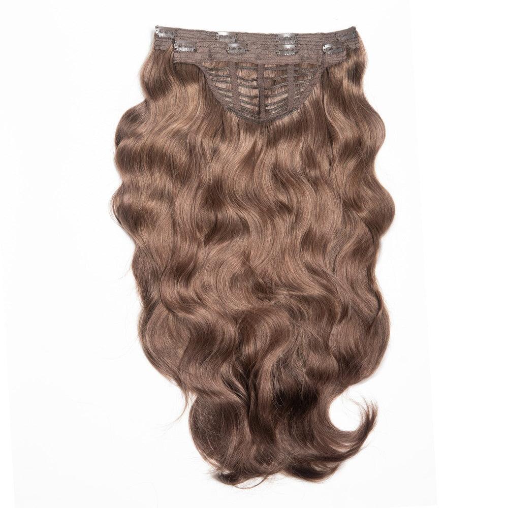 Easilocks Double Human Hair Wavy Clip In Hair Extensions - 16" & 22" Toffee