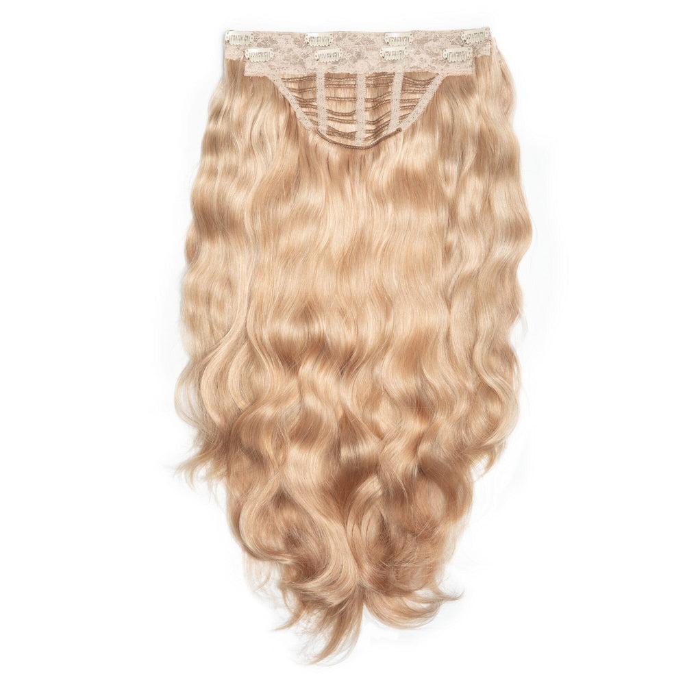 Easilocks Double Human Hair Wavy Clip In Hair Extensions - 16" & 22" Toffee