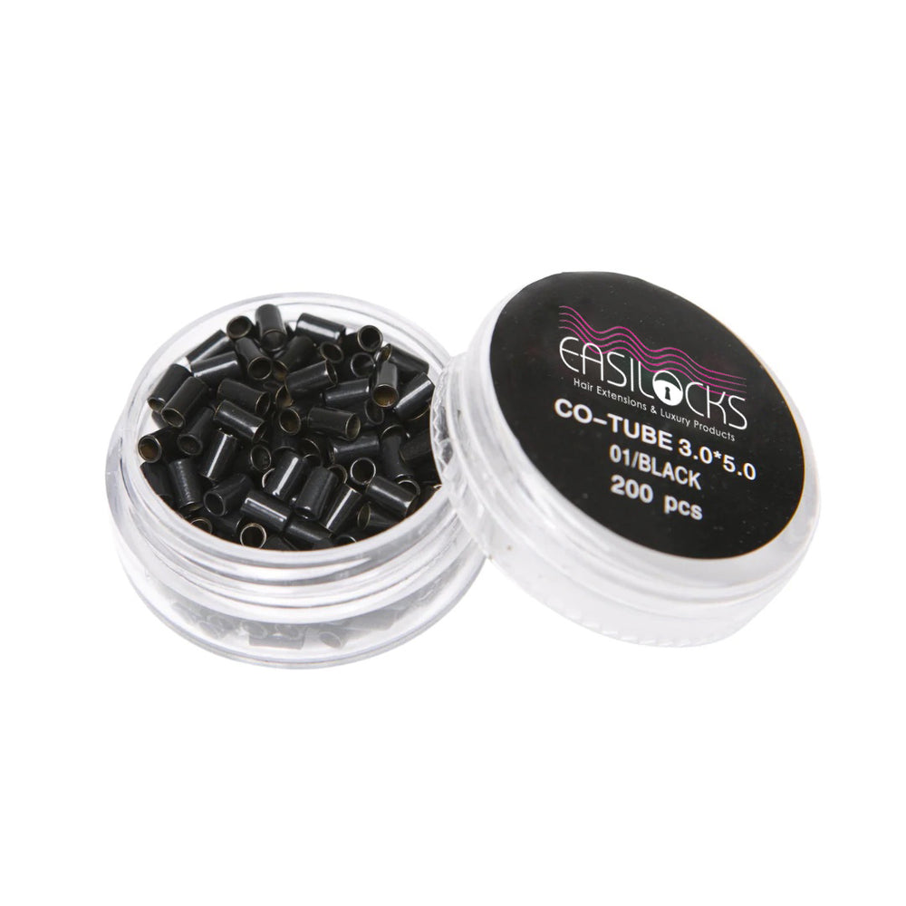 easilocks Easilocks Professional Hair Extension Co-Tube Locks - 3.0 x 5.0 Black