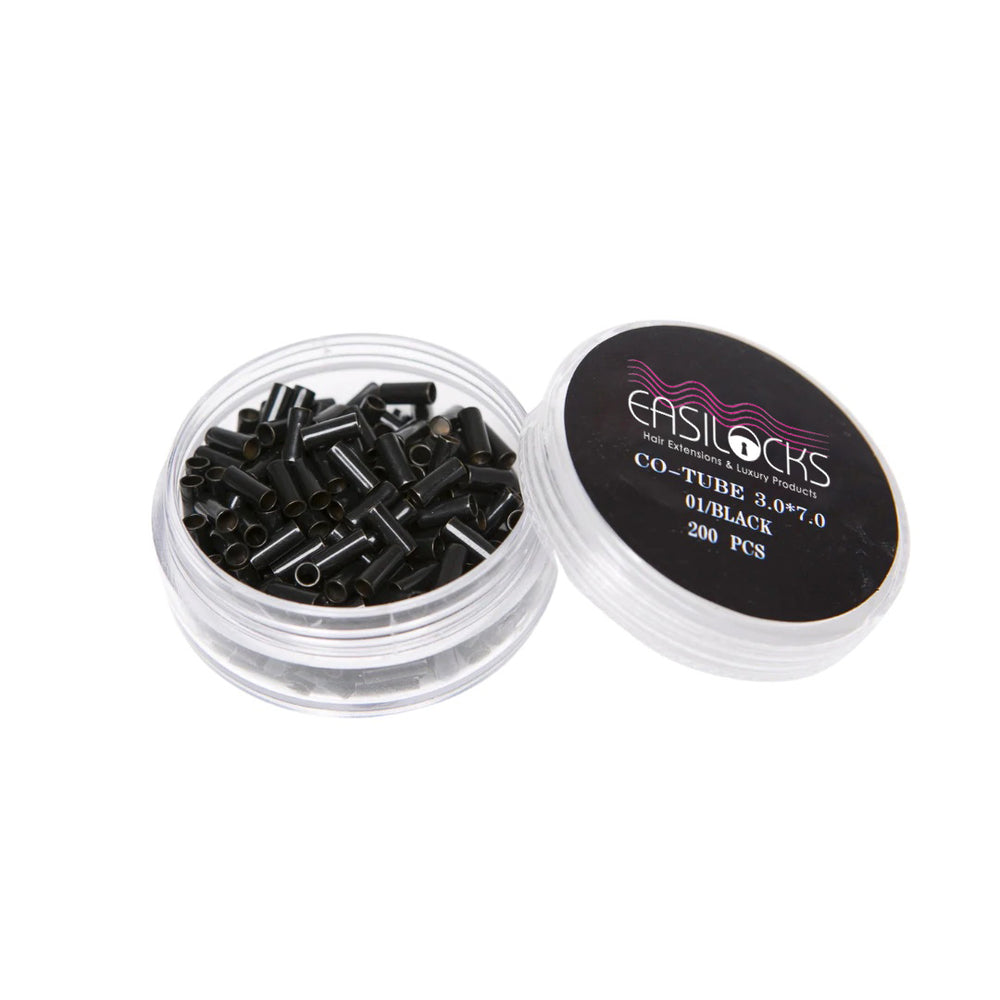 easilocks Easilocks Professional Hair Extension Co-Tube Locks - 3.0 x 7.0 Black