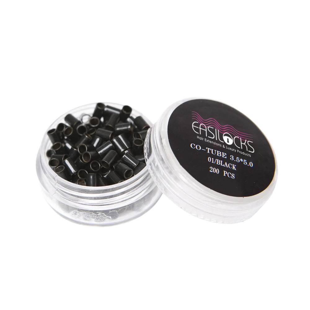 easilocks Easilocks Professional Hair Extension Co-Tube Locks - 3.5 x 5.0 Black