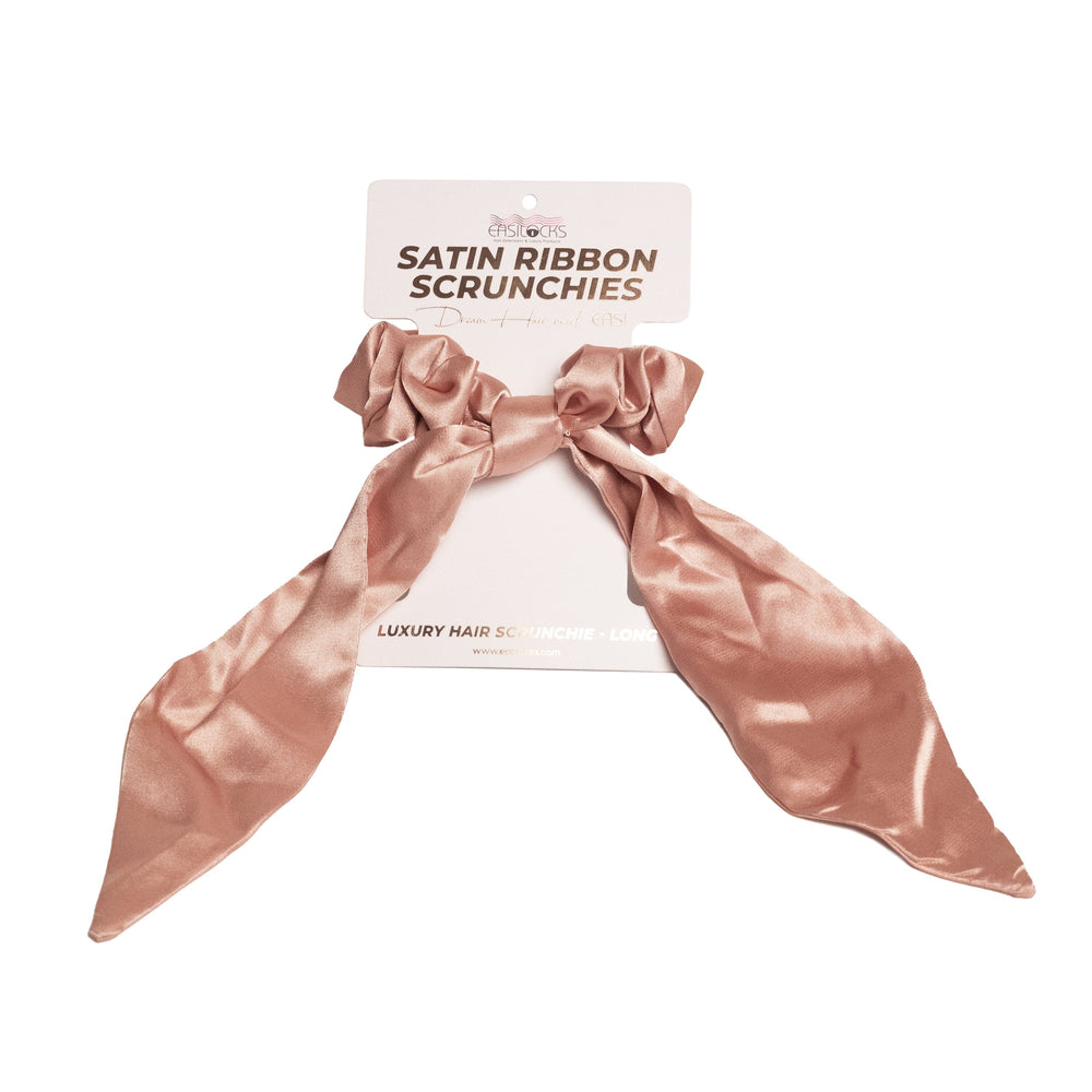Easilocks Satin Ribbon Scrunchie (Long) Black