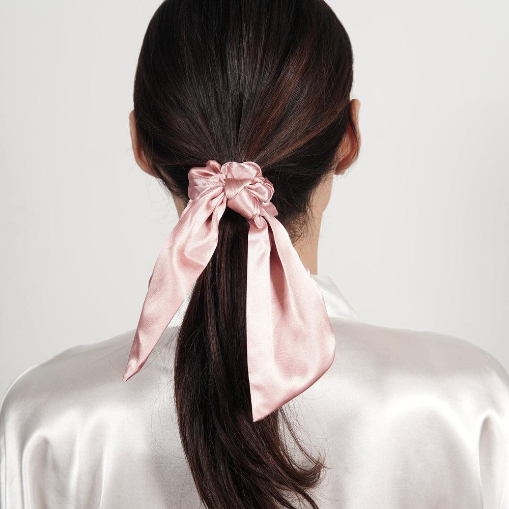 Easilocks Satin Ribbon Scrunchie (Short) Rose