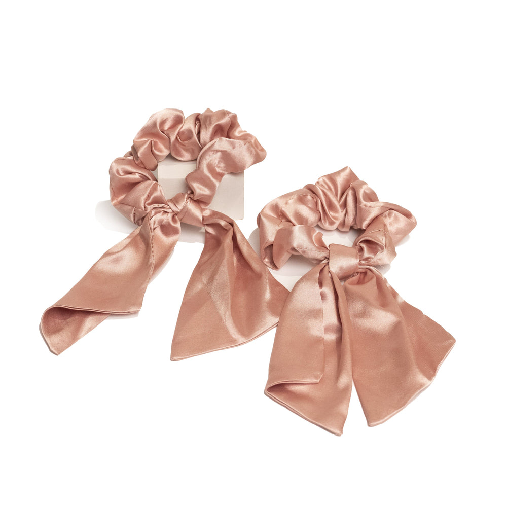 easilocks Satin Ribbon Scrunchie (Short) Rose