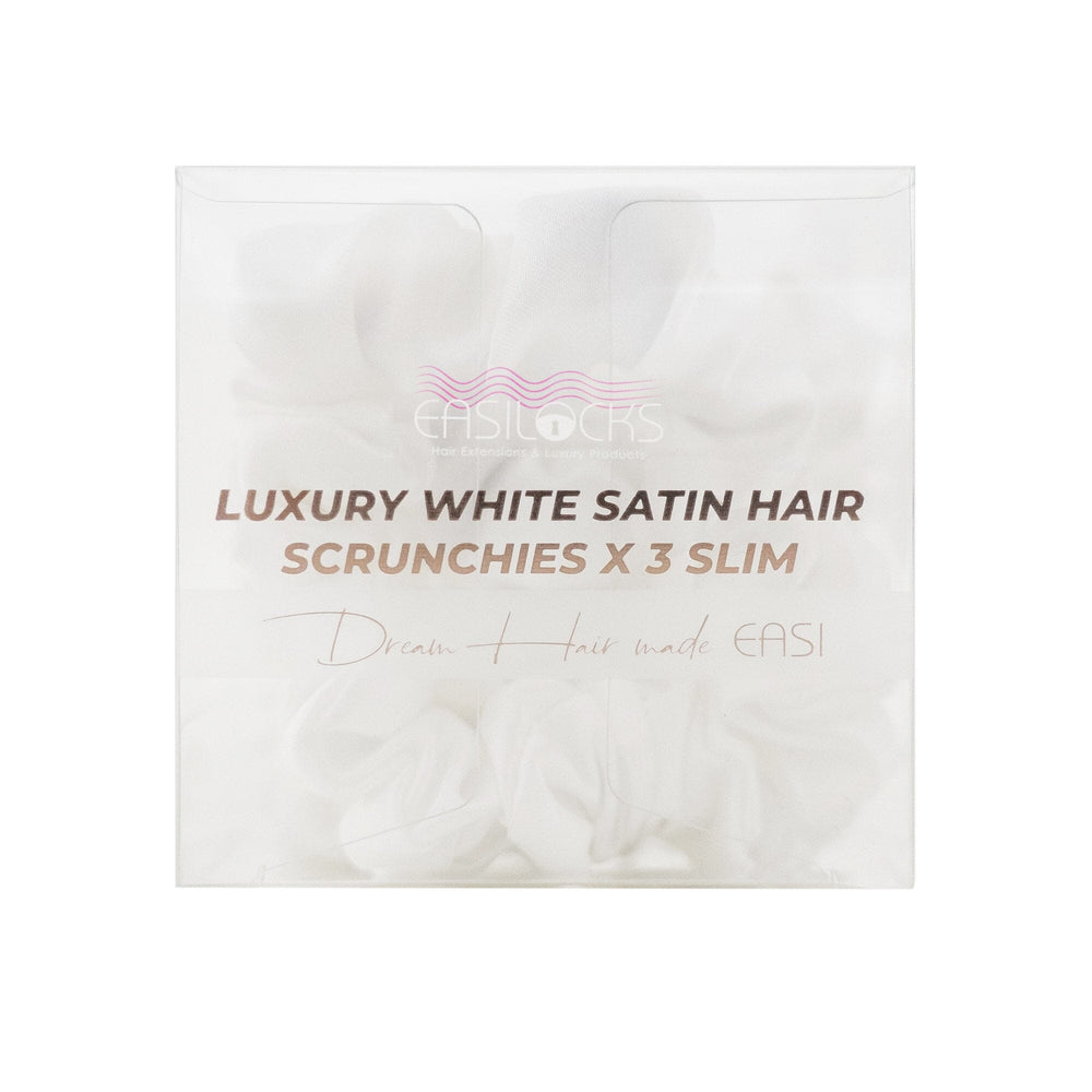 easilocks Easilocks White Satin Scrunchie Slim x3 Default Title