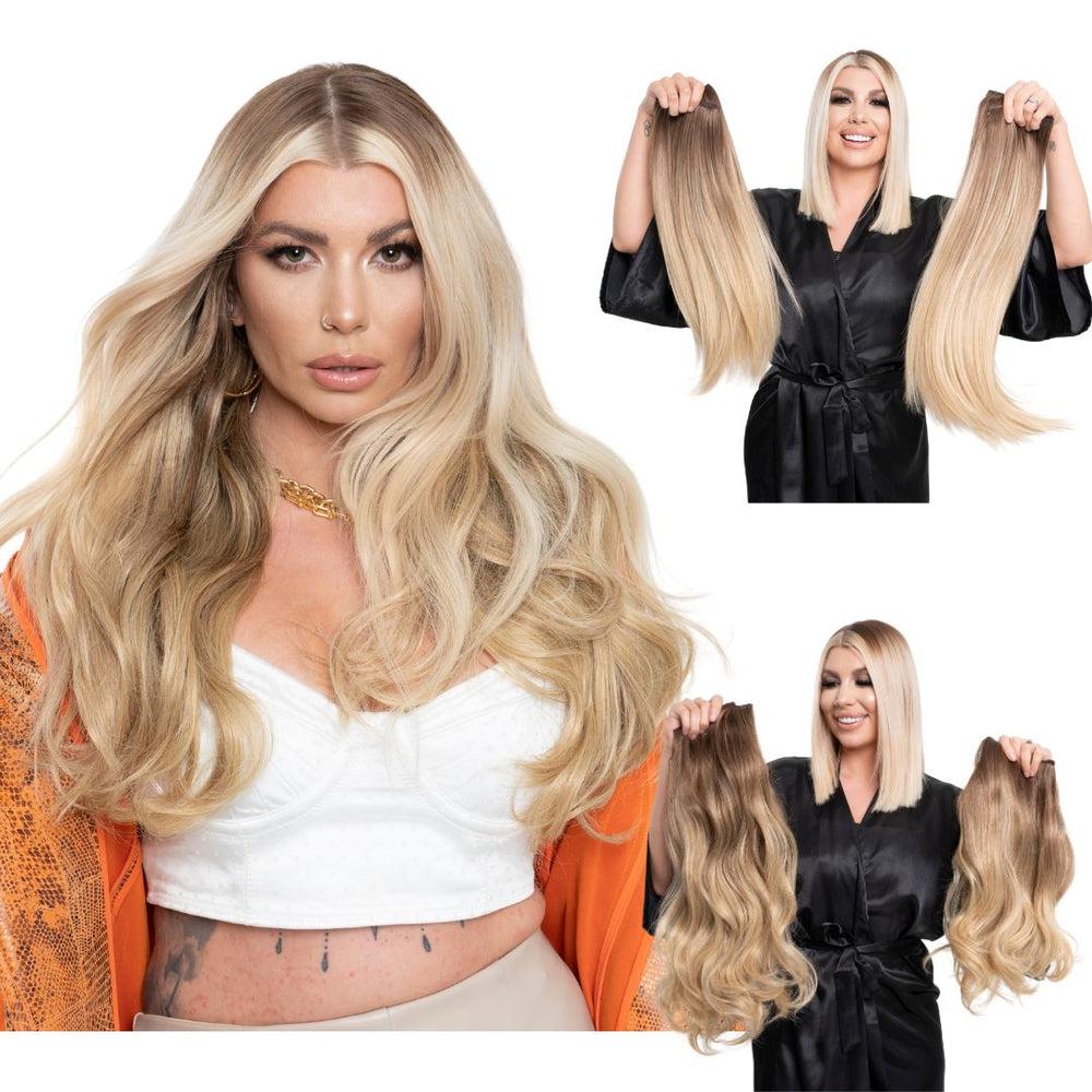 Easilocks Olivia X Easilocks Straight & Wavy Full Collection Ash Blonde