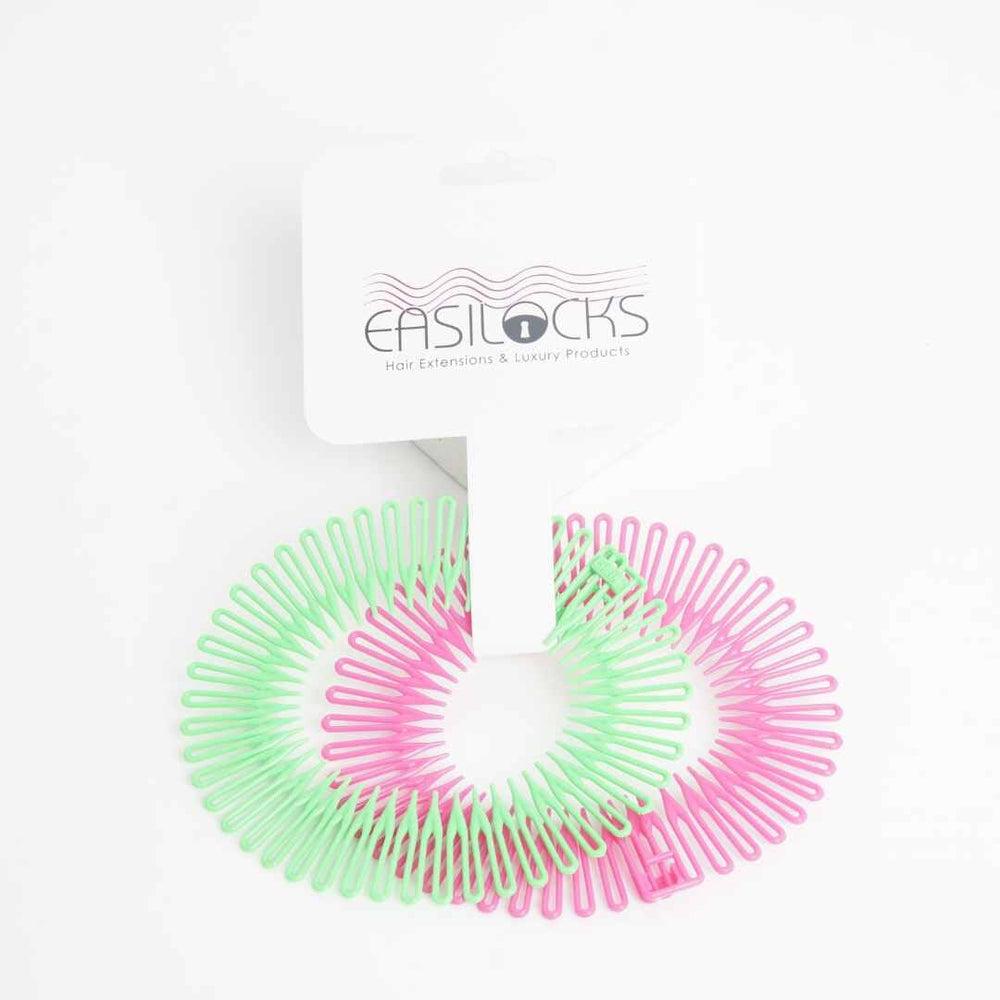 Easilocks Stretch Colour Headband Pink & Green Default Title