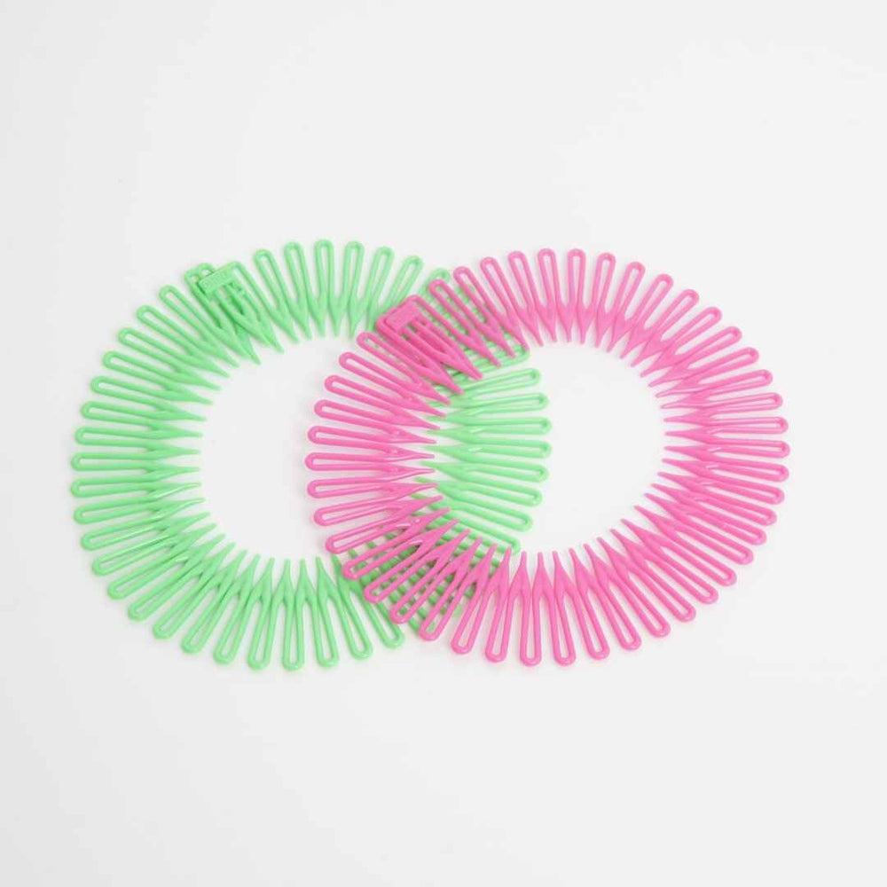 easilocks Stretch Colour Headband Pink & Green Default Title