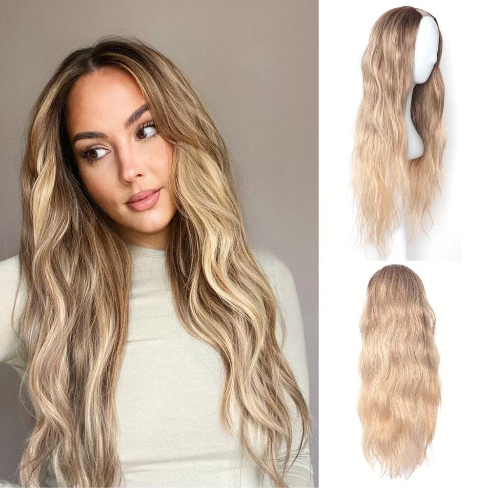 easilocks The Loose Wave HD Fibre 24" Lace U Part Wig Mocha Brown